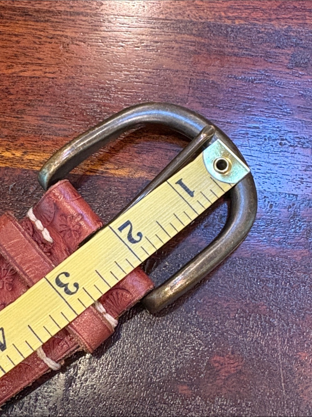 Vintage Lauren Ralph Lauren Brown Leather Western Studded Embossed Belt sz Large - Picture 15 of 16